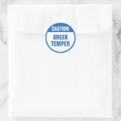 Sticker Rond Attention Temper grec (Sac)