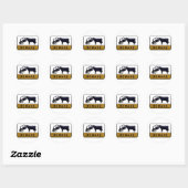 Sticker Rond Attention - Voiture de vache (Feuille)