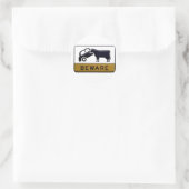 Sticker Rond Attention - Voiture de vache (Sac)