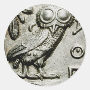 Sticker Rond Attica Tetradrachm Owlthena