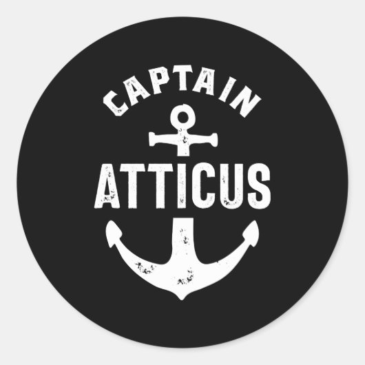 Sticker Rond Atticus Nom personnalisé Cadeau Anniversaire (Devant)