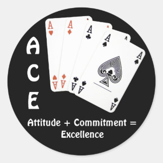 Sticker Rond Attitude ACE + Engagement = Excellence