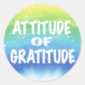 Sticker Rond Attitude de gratitude (Devant)