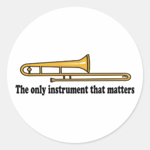 Sticker Rond Attitude de trombone
