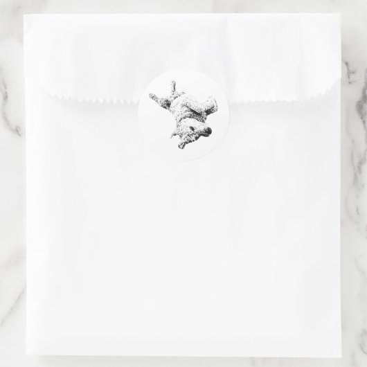 Sticker Rond Attitude du ventre (Sac)