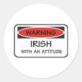 Sticker Rond Attitude irlandaise (Devant)