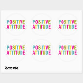 Sticker Rond Attitude positive dans les couleurs vives (Feuille)
