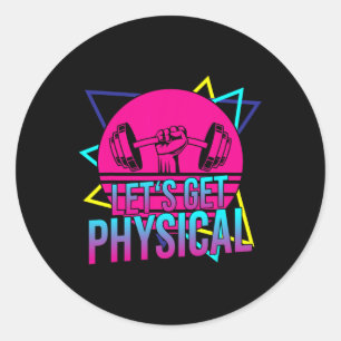 Sticker Rond Attractions physiques - Fitness Fitness 80's Worko