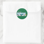 Sticker Rond Attrait chassant des chiens (Sac)
