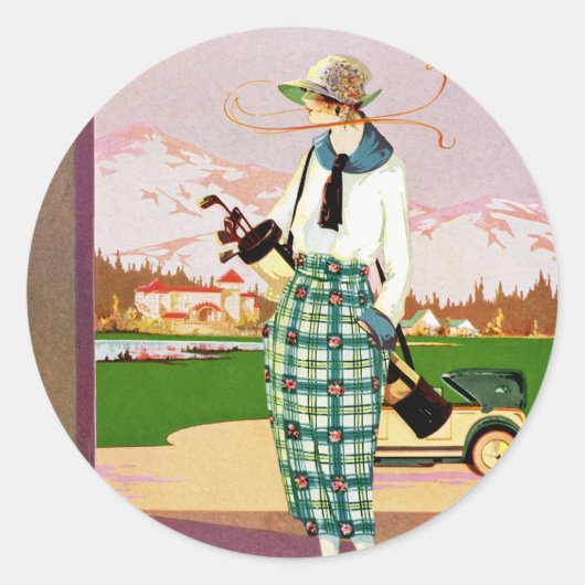 Sticker Rond Attrait de golf à la mode (Devant)