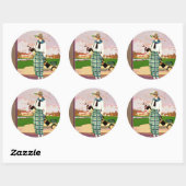 Sticker Rond Attrait de golf à la mode (Feuille)