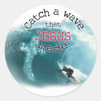 Sticker Rond Attraper une vague