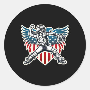 Sticker Rond Attrapeur doux avec ailes filles design Etats-Unis