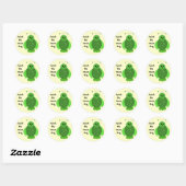Sticker Rond Attrapez le bâton vert (Feuille)