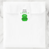 Sticker Rond Attrapez le bug vert (Sac)