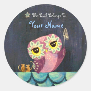 Sticker Rond Attrapez une étoile filante - ce livre appartient
