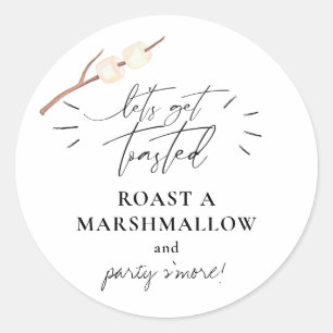 Sticker Rond Attrapons-nous Tags Marshmallow S'more