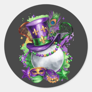 Sticker Rond Attrayant Mardi Gras Mix Costume de crosse Festime