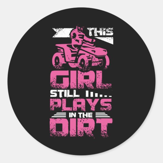 Sticker Rond ATV Quad Girl (Devant)