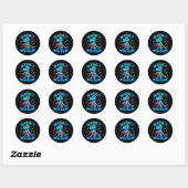 Sticker Rond Au Awareness T-Rex Dino (Feuille)