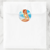 Sticker Rond Au Beach Pin Up (Sac)