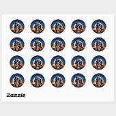 Sticker Rond Au coucher du soleil (Feuille)