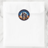 Sticker Rond Au coucher du soleil (Sac)