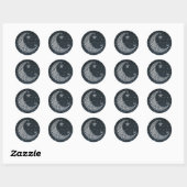 Sticker Rond Au-dessus de la lune (Feuille)