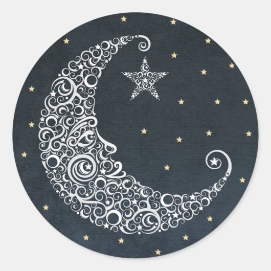 Sticker Rond Au-dessus de la lune (Devant)