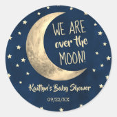 Sticker Rond Au-Dessus De La Lune | BABY SHOWER (Devant)