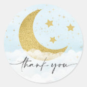 Sticker Rond Au-Dessus De La Lune Garçon Baby shower Favoriser  (Devant)