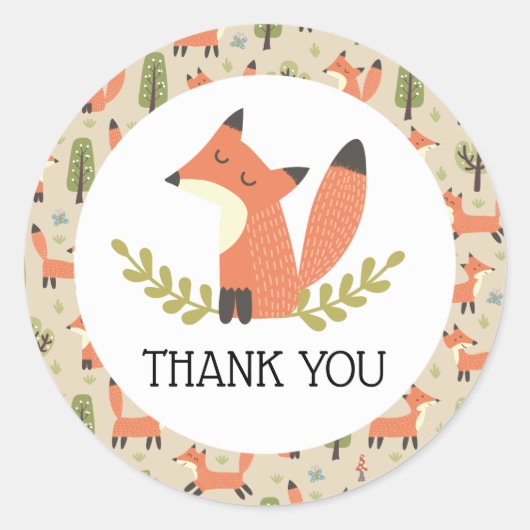 Sticker Rond Au-dessus de la rivière et à travers les bois (Devant)