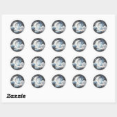 Sticker Rond Au-dessus du Baby shower céleste de la Lune (Feuille)