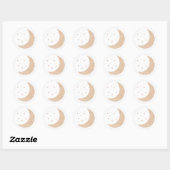 Sticker Rond Au-dessus du Baby shower de la fille rose lune (Feuille)