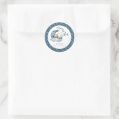 Sticker Rond Au-dessus du Baby shower de la Lune (Sac)