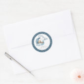 Sticker Rond Au-dessus du Baby shower de la Lune (Enveloppe)