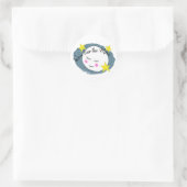 Sticker Rond Au-dessus du baby shower de la Lune (Sac)