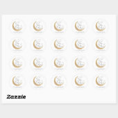 Sticker Rond Au-dessus du Baby shower de la Lune (Feuille)