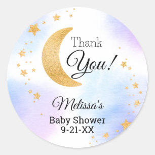 Sticker Rond Au-dessus du Baby shower de Merci rose Star de la