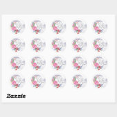 Sticker Rond Au-dessus du baby shower des fleurs de lune (Feuille)