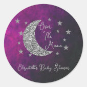 Sticker Rond Au-Dessus Du Baby shower Lune (Devant)