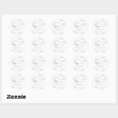 Sticker Rond Au-dessus du Baby shower Lune Boy Bear (Feuille)