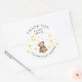 Sticker Rond Au-Dessus Du Baby shower Lune Teddy Bear (Enveloppe)