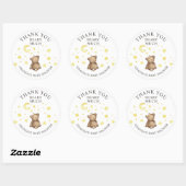 Sticker Rond Au-Dessus Du Baby shower Lune Teddy Bear (Feuille)