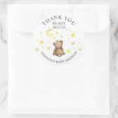 Sticker Rond Au-Dessus Du Baby shower Lune Teddy Bear (Sac)