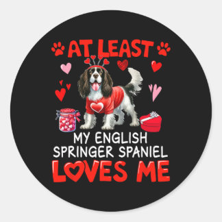 Sticker Rond Au moins l'English Springer Spaniel m'aimant Valen