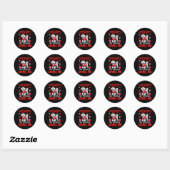 Sticker Rond Au moins mon caniche m'aime Saint-Valentin proprié (Feuille)