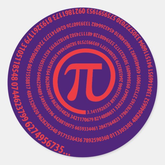 Sticker Rond Au Signe Pi, Version Spirale (Devant)