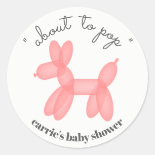 Sticker Rond Au sujet de pour sauter le baby shower rose