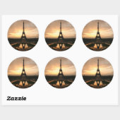 Sticker Rond aube eiffel (Feuille)